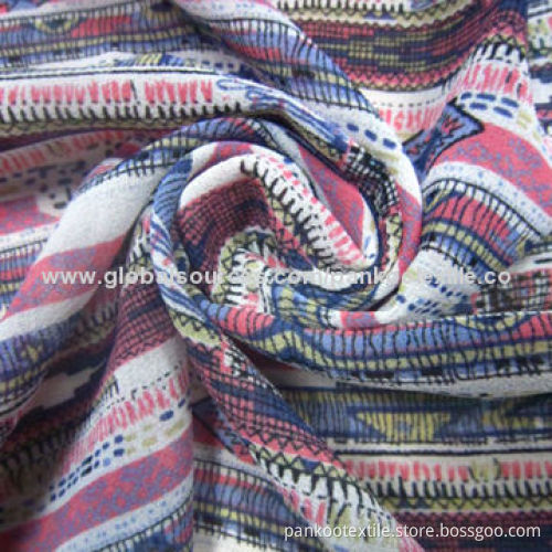 75D Poly Chiffon Printed Fabric with 57gsm for Ladies' Dresses